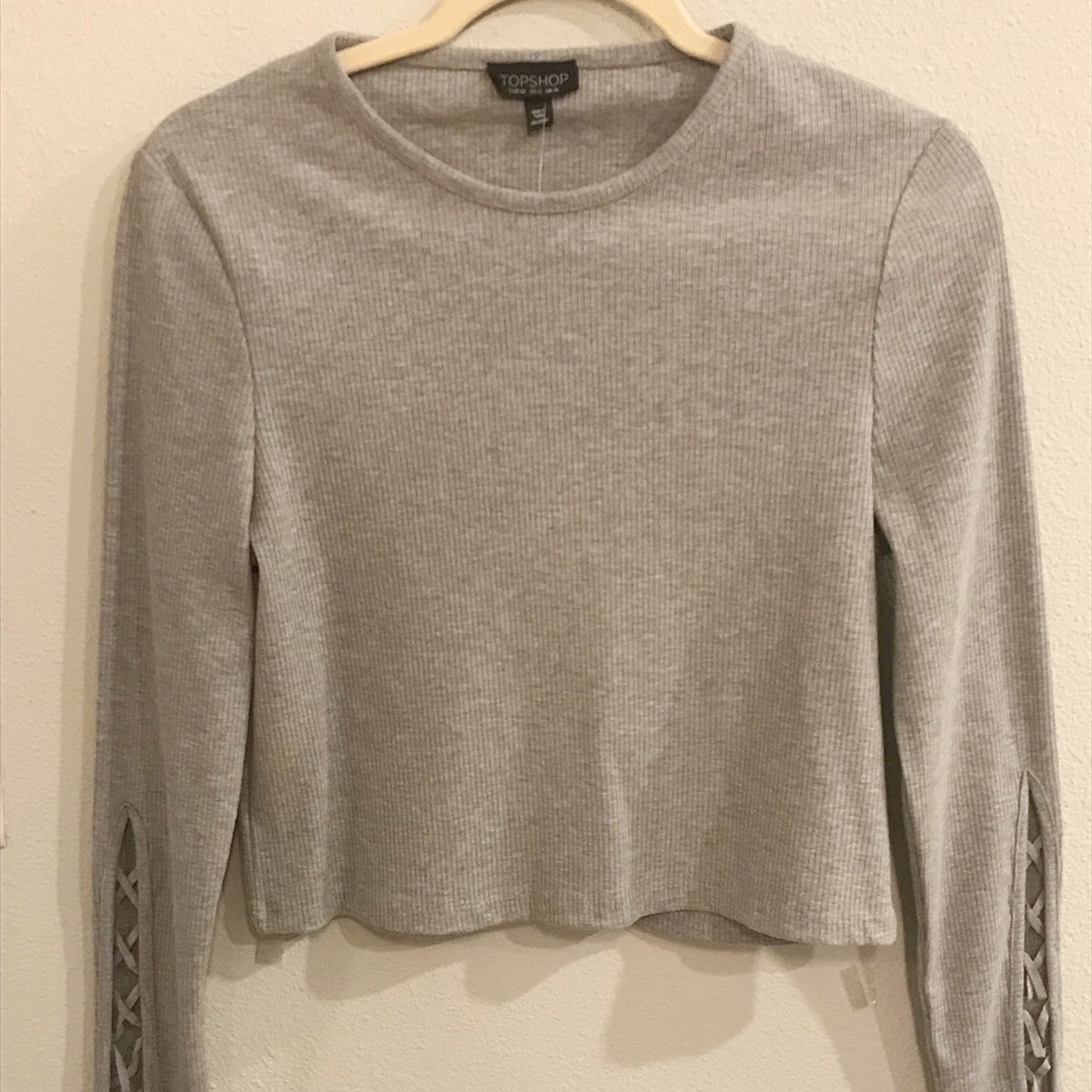 Top Shop Ribbed Crew Neck Crop Top, Sz. 12, NWT